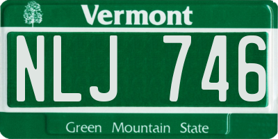 VT license plate NLJ746