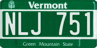 VT license plate NLJ751
