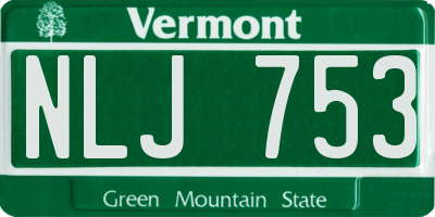 VT license plate NLJ753