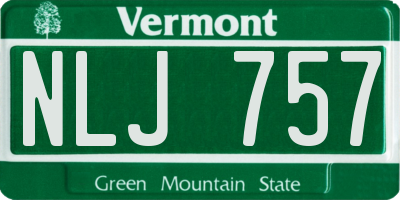 VT license plate NLJ757