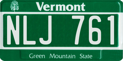 VT license plate NLJ761