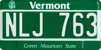 VT license plate NLJ763