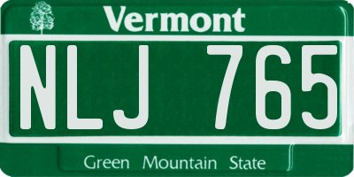 VT license plate NLJ765