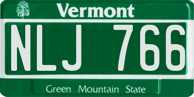 VT license plate NLJ766