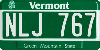 VT license plate NLJ767