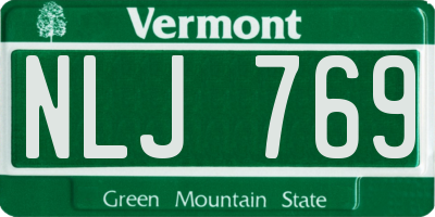 VT license plate NLJ769