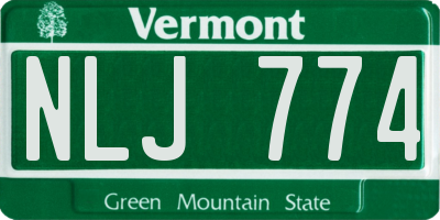 VT license plate NLJ774