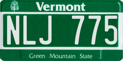 VT license plate NLJ775