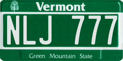 VT license plate NLJ777