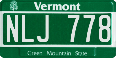 VT license plate NLJ778