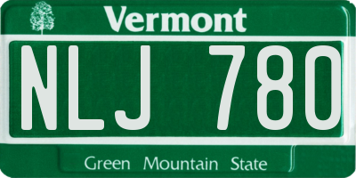 VT license plate NLJ780
