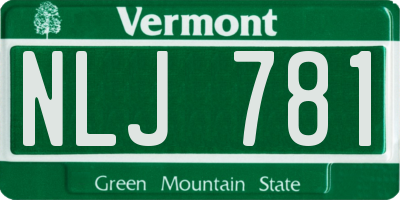 VT license plate NLJ781