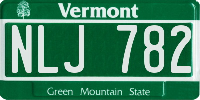 VT license plate NLJ782