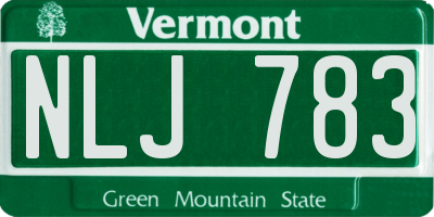 VT license plate NLJ783