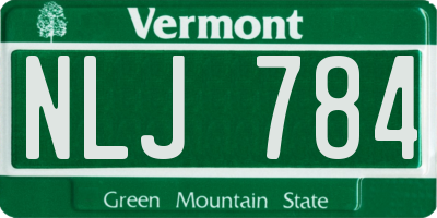 VT license plate NLJ784