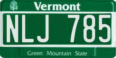 VT license plate NLJ785