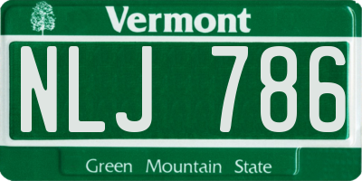 VT license plate NLJ786