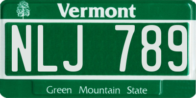 VT license plate NLJ789