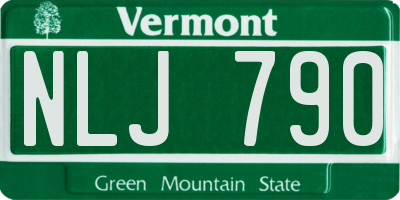 VT license plate NLJ790