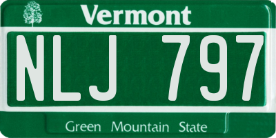 VT license plate NLJ797