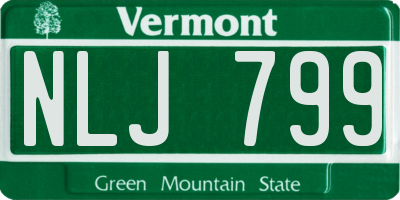 VT license plate NLJ799