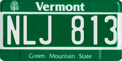 VT license plate NLJ813