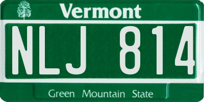VT license plate NLJ814