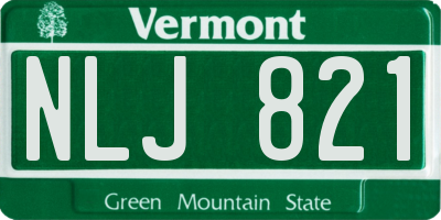 VT license plate NLJ821