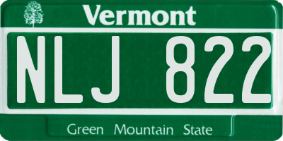 VT license plate NLJ822