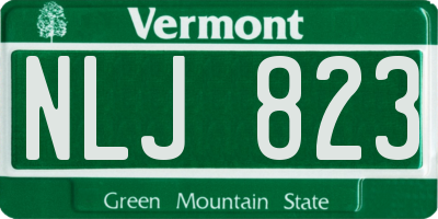VT license plate NLJ823