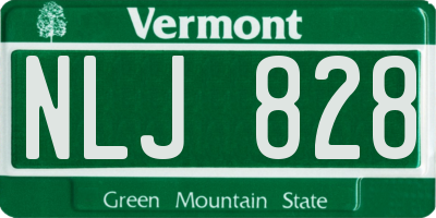 VT license plate NLJ828