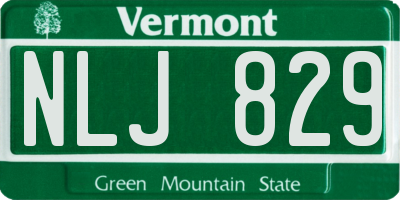 VT license plate NLJ829
