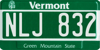 VT license plate NLJ832