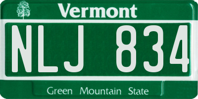 VT license plate NLJ834
