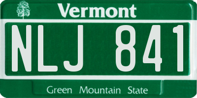 VT license plate NLJ841