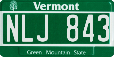 VT license plate NLJ843
