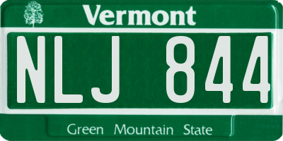 VT license plate NLJ844