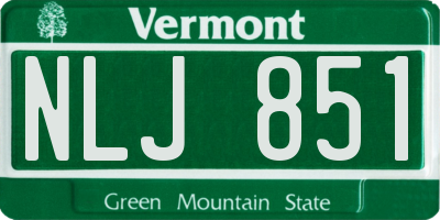 VT license plate NLJ851