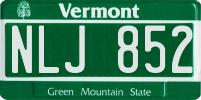VT license plate NLJ852