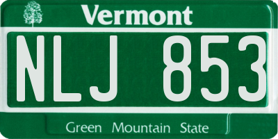 VT license plate NLJ853