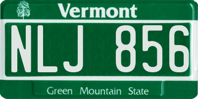 VT license plate NLJ856