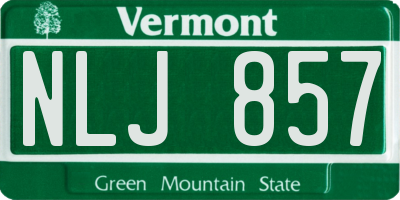 VT license plate NLJ857