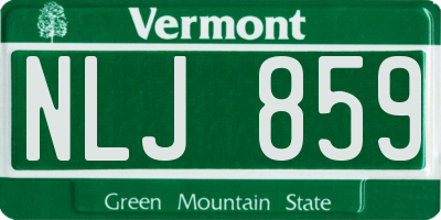 VT license plate NLJ859