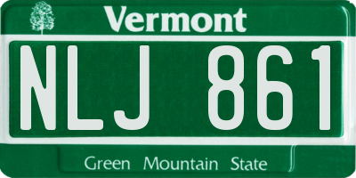 VT license plate NLJ861