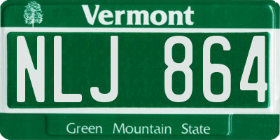 VT license plate NLJ864