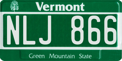 VT license plate NLJ866