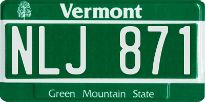 VT license plate NLJ871