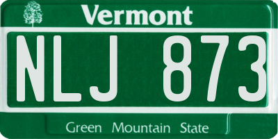 VT license plate NLJ873
