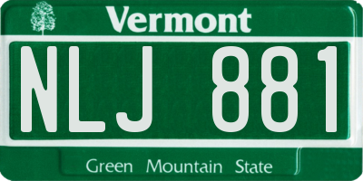 VT license plate NLJ881