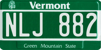 VT license plate NLJ882